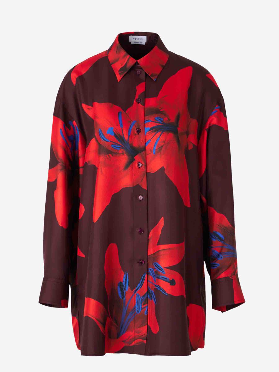 Alexander McQueen Printed Satin Shirt