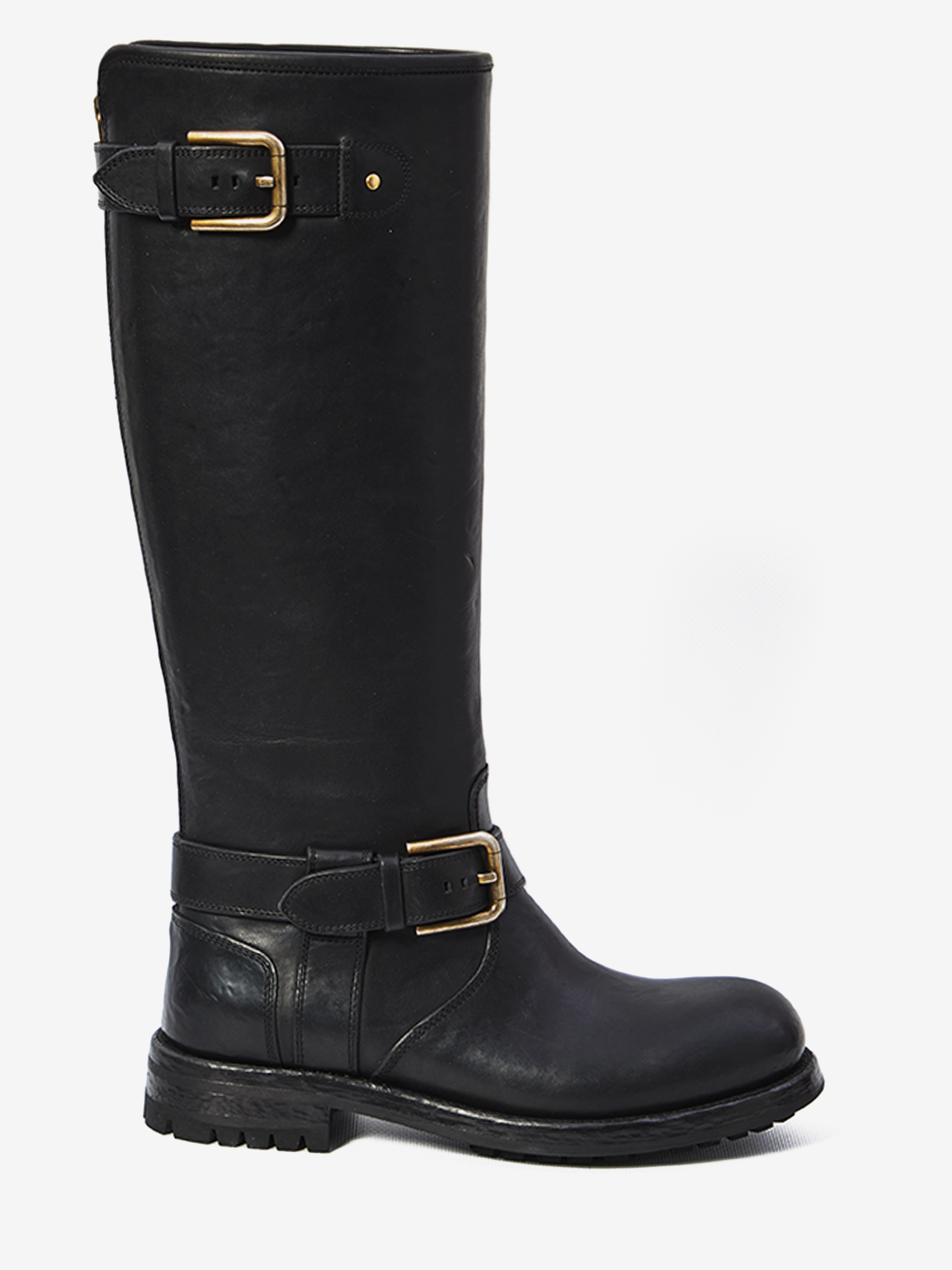 Leather biker boots