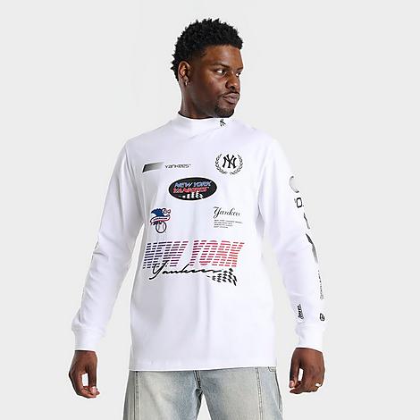 New Era Men's New York Yankees MLB Racing Graphic Long-Sleeve T-Shirt in White Size: XL