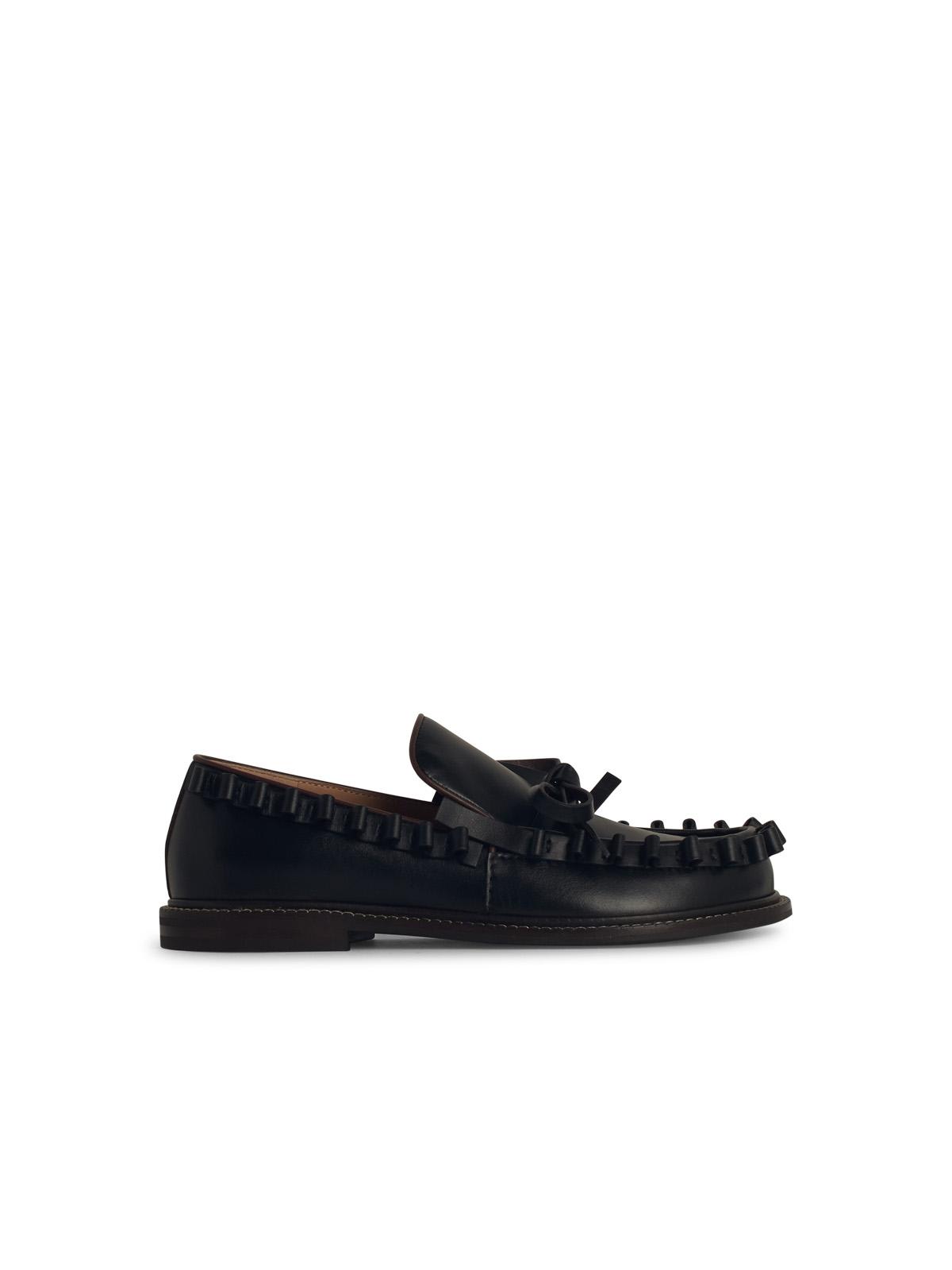 J. W. Anderson ruffle Black Leather Loafers