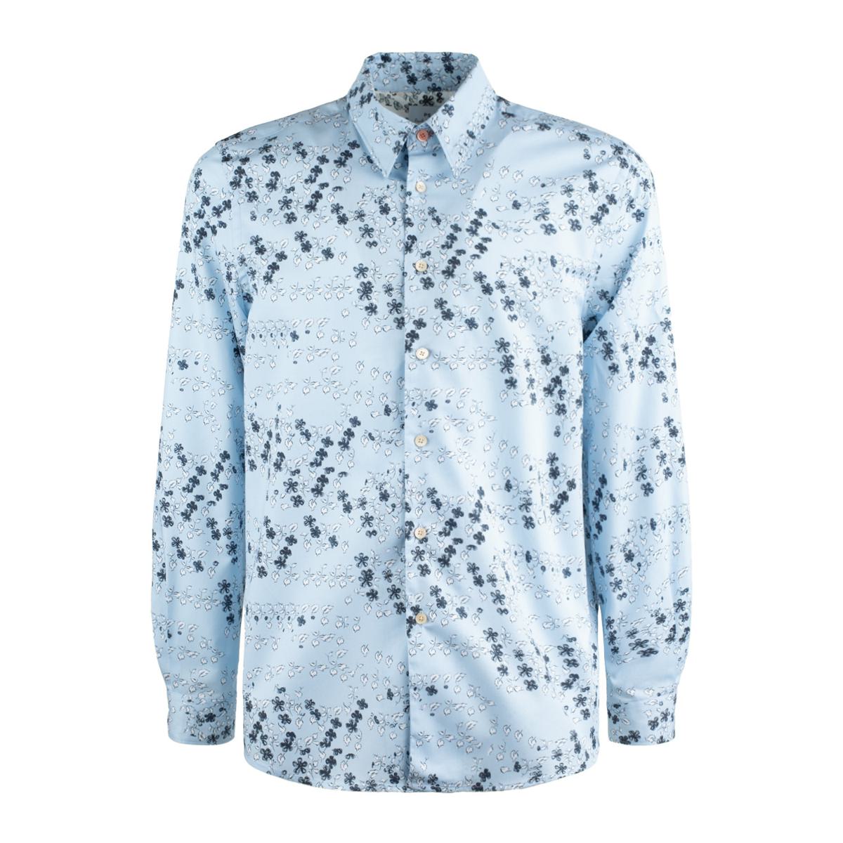 Paul Smith Light Blue Shirt With Jasmine Print
