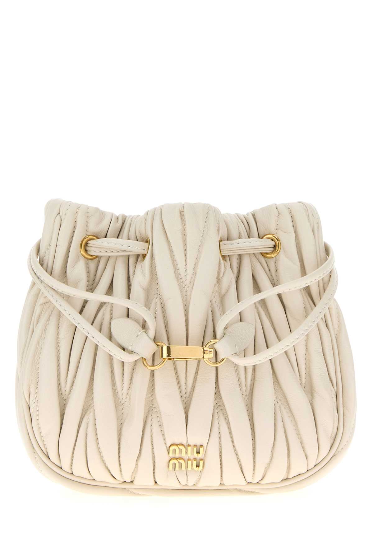 Miu Miu White Nappa Leather Pouch