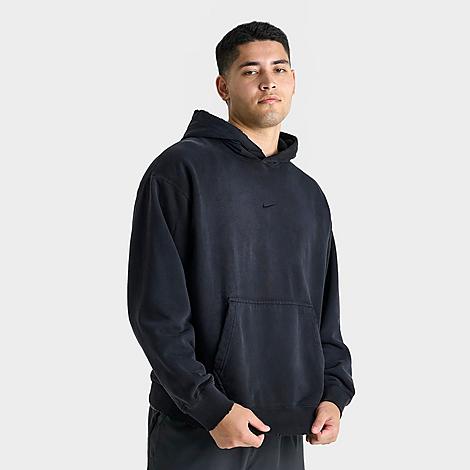 Nike Men's Solo Swoosh French Terry Pullover Hoodie in Black Size: Small