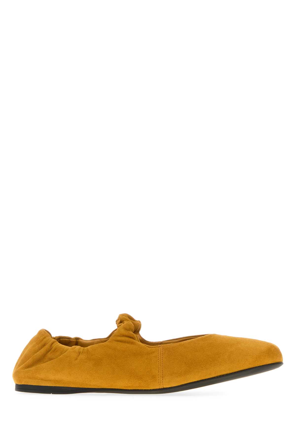 Miu Miu Mustard Suede Ballerinas