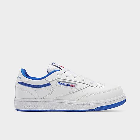 Reebok Girls Little Kids Club C Casual Shoes in White/Vector Blue/Vector Red Size: 1.5
