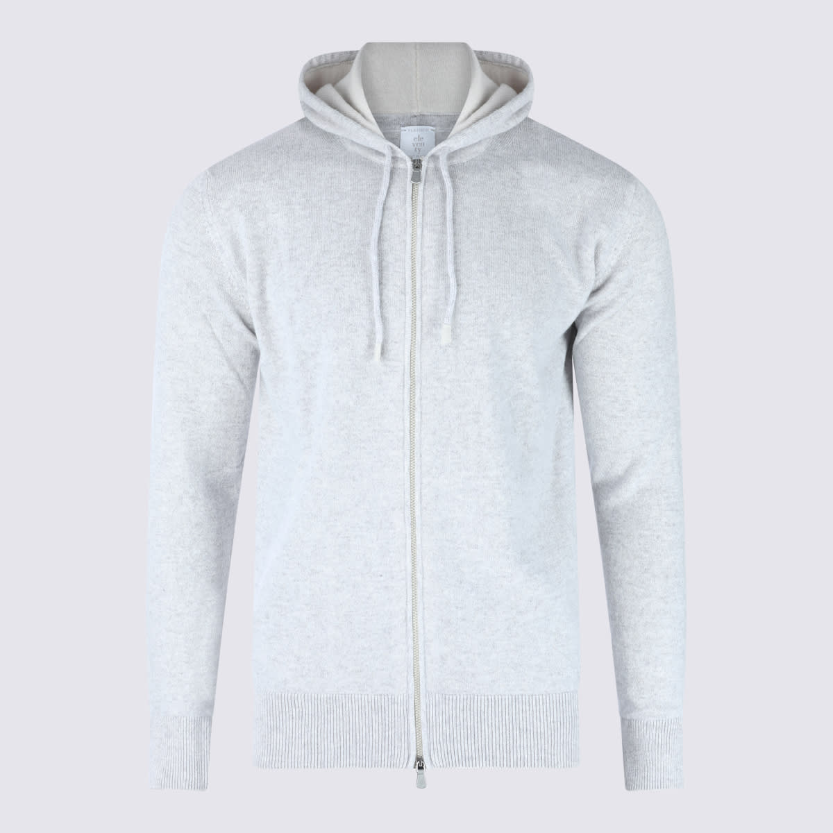 Eleventy White Cashmere Zipped Sweater