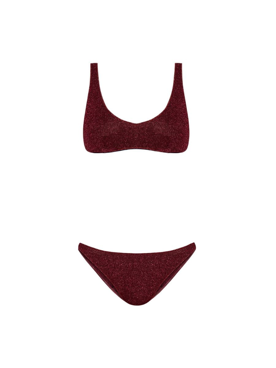 Oséree Burgundy Two-Piece Swimsuit