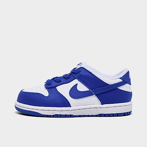 Nike Kids Toddler Dunk Low Casual Shoes in White/Concord Size: 4