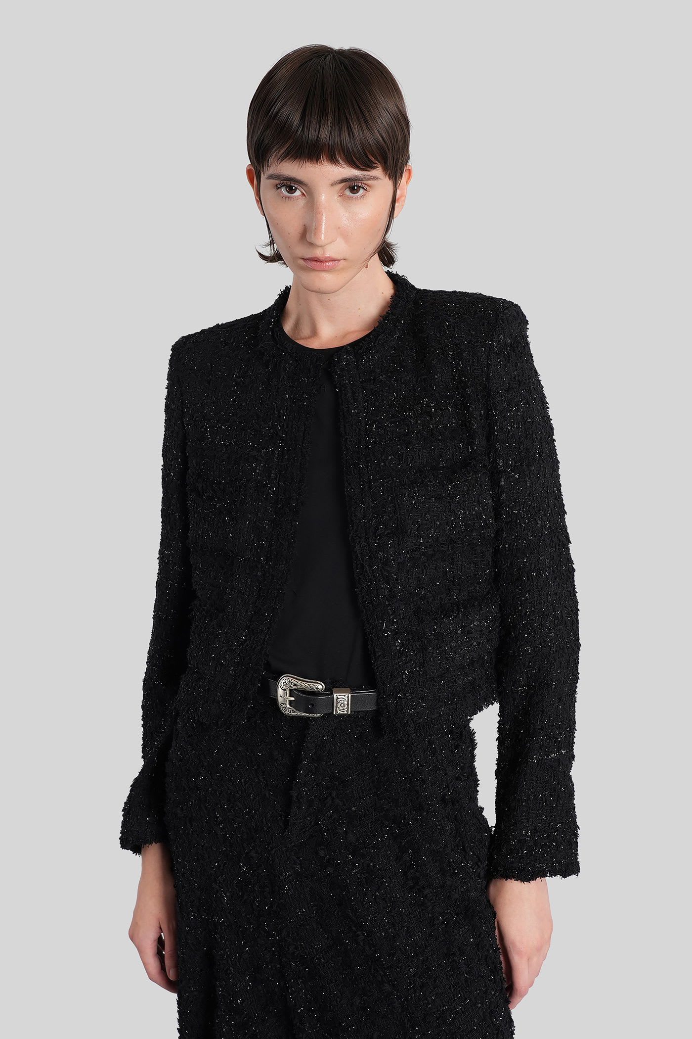 IRO Safira Casual Jacket In Black Cotton