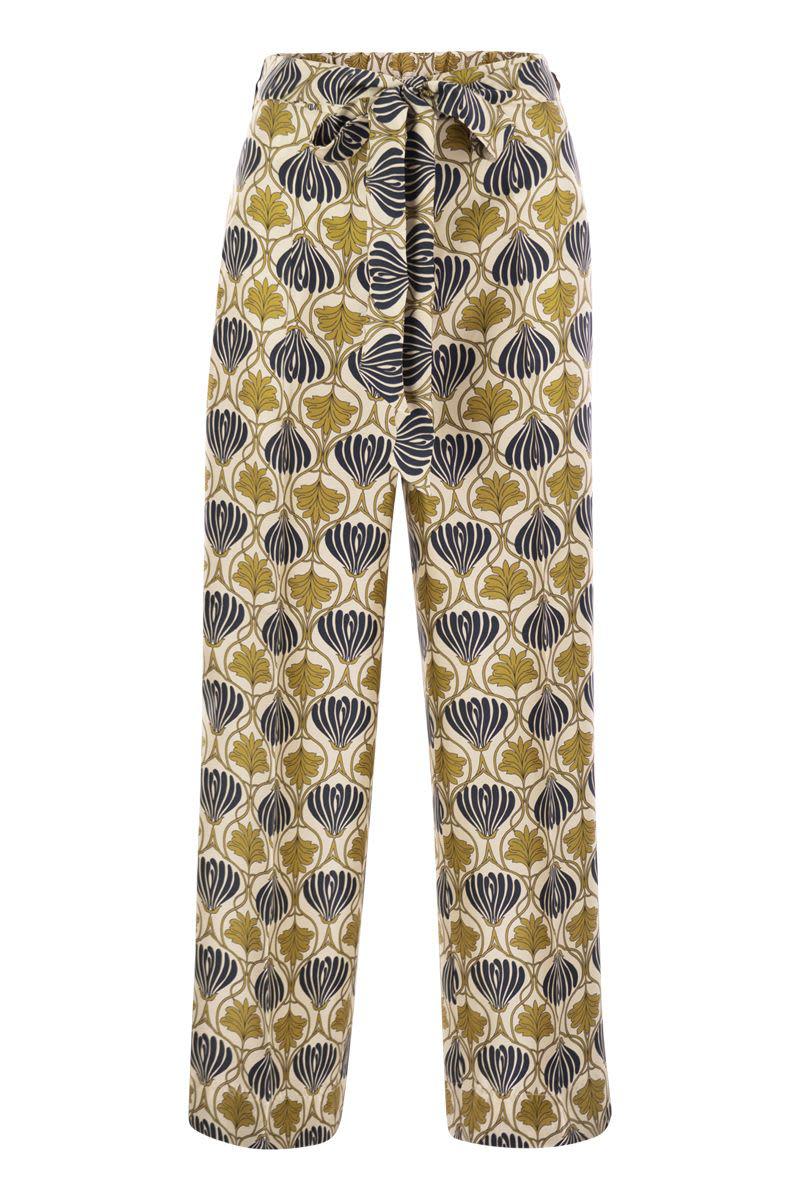 'S Max Mara Timec - Printed Silk Fluid Trousers
