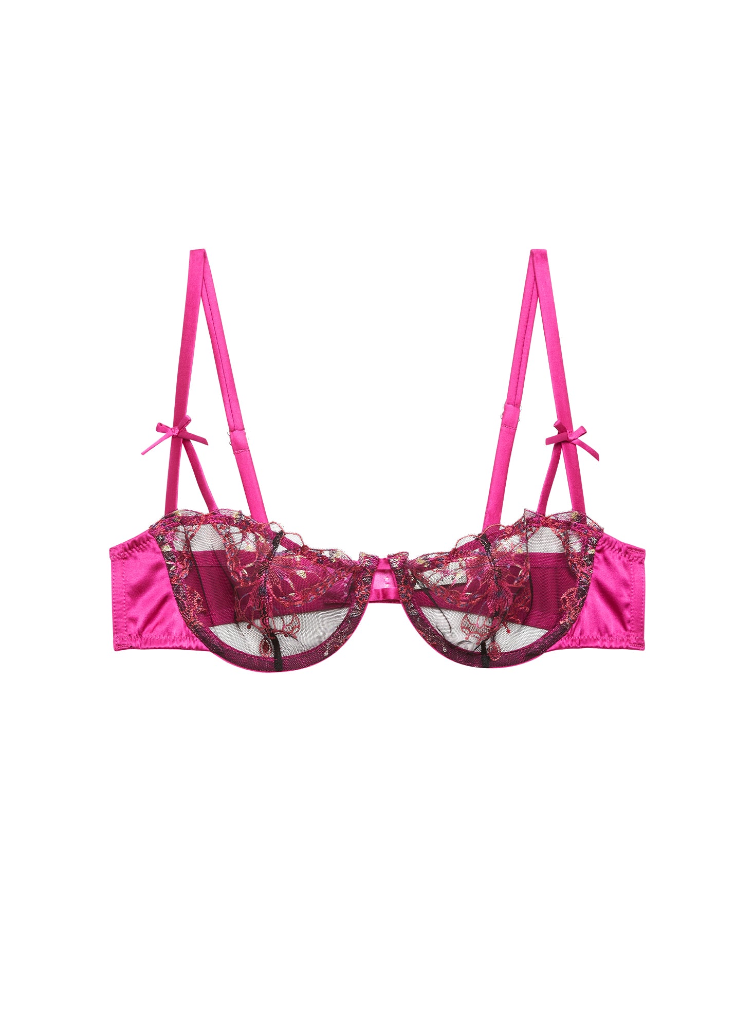 Fleur du Mal Butterfly Embroidery Balconette Bra