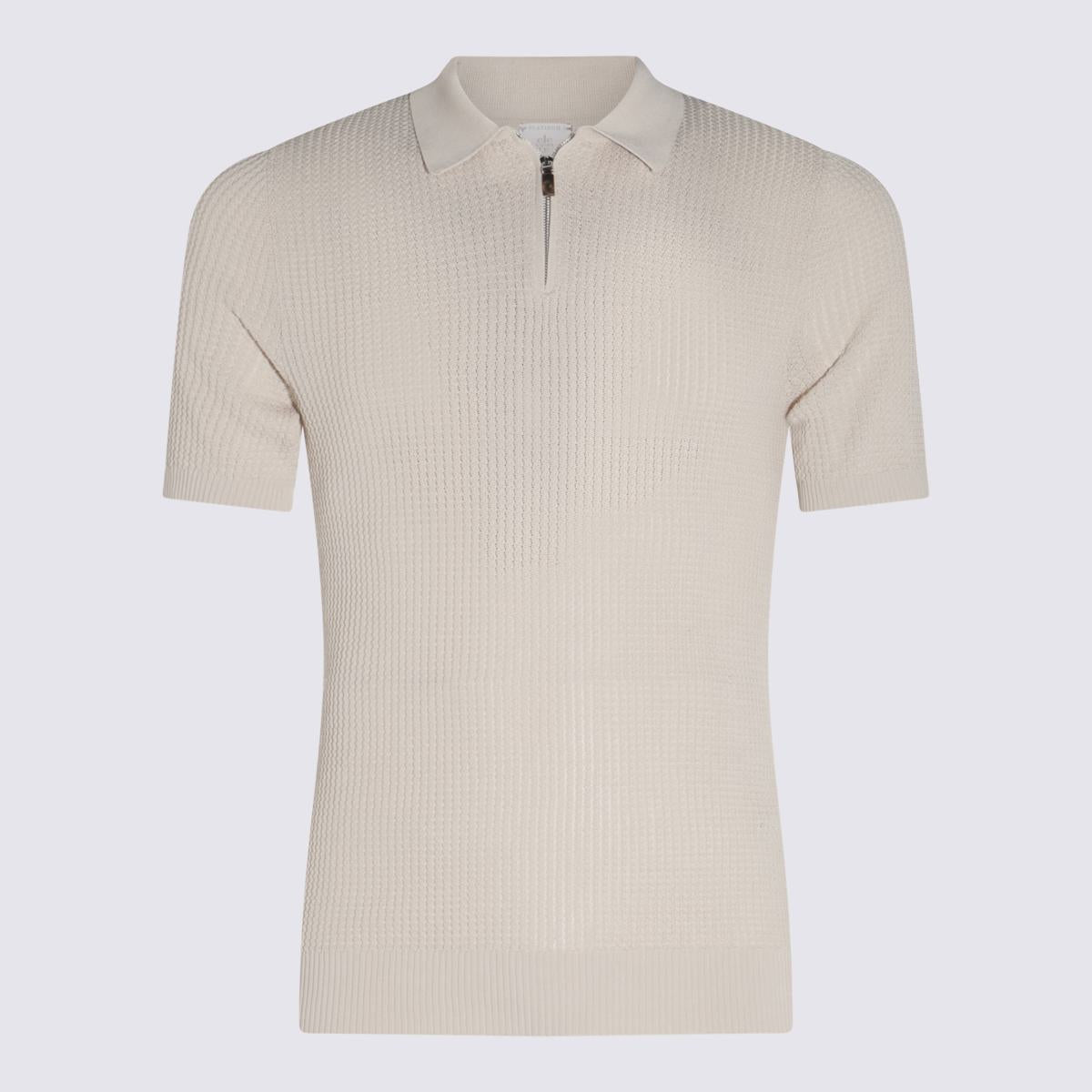 Eleventy Camel Cotton Polo Shirt