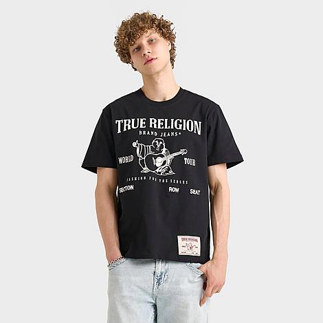 True Religion Men's World Tour Graphic T-Shirt in Jet Black Size: Medium