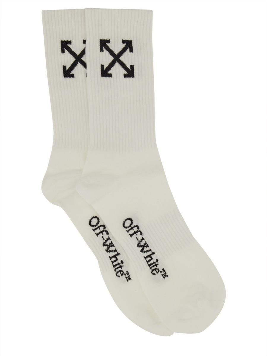 Off-White Medium Socks With "Arrow" Pattern
