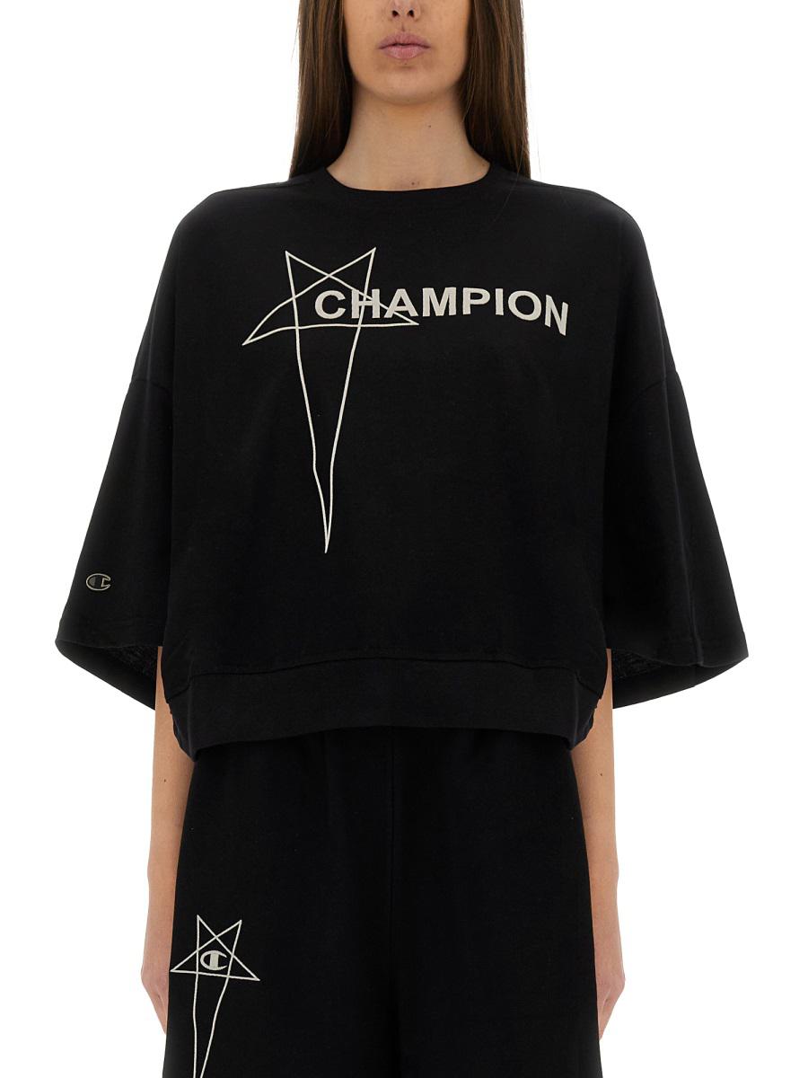 Rick Owens X Champion Cropped "Tommy T" T-Shirt
