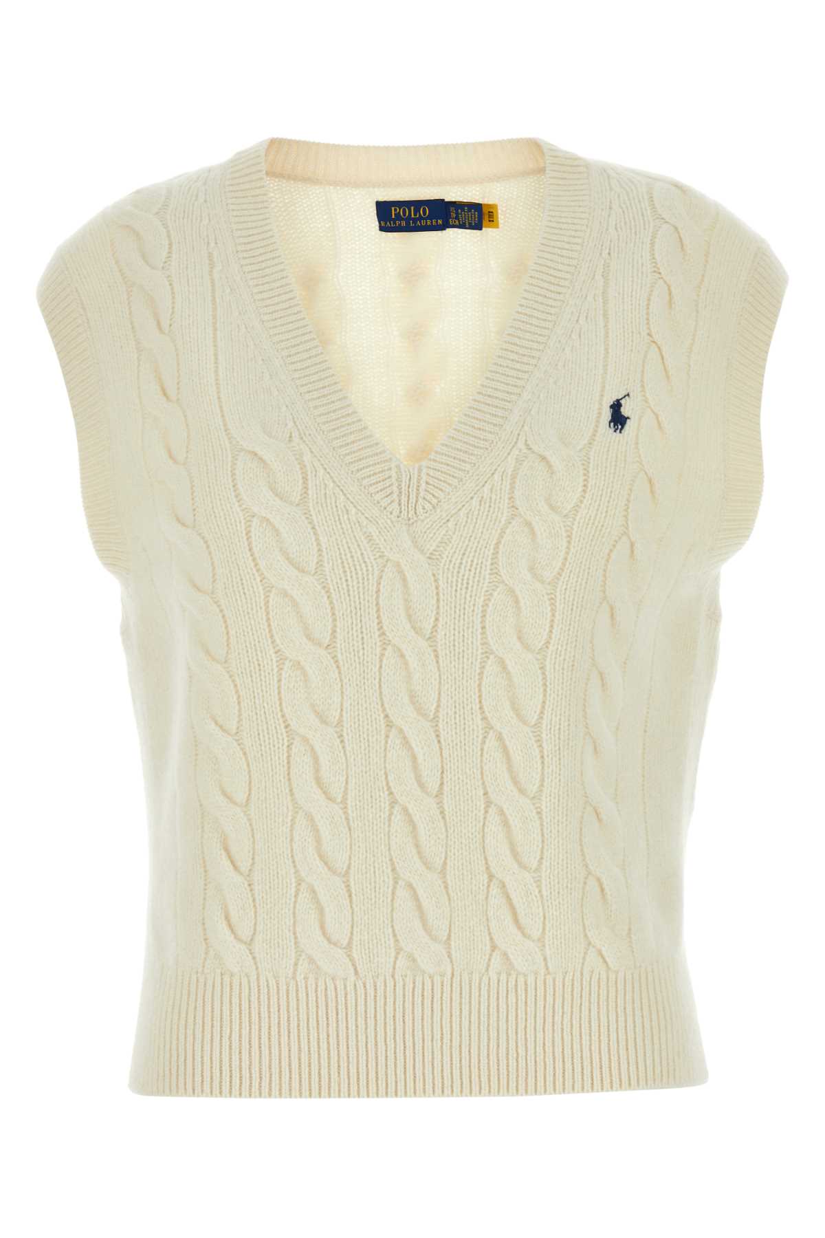 Ralph Lauren Ivory Wool Blend Oversize Vest