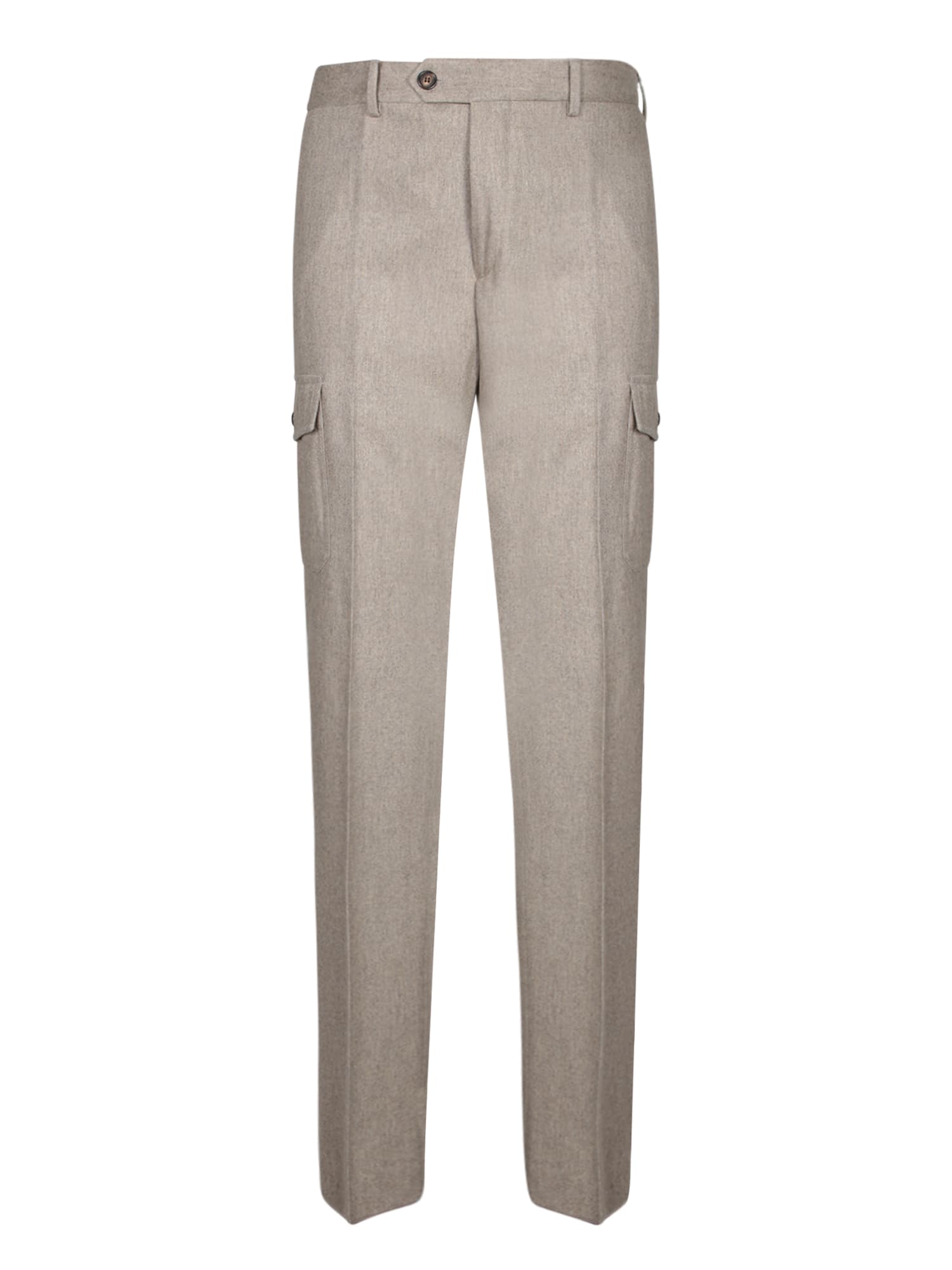 Incotex Beige Mãlange Flannel Cargo Pants