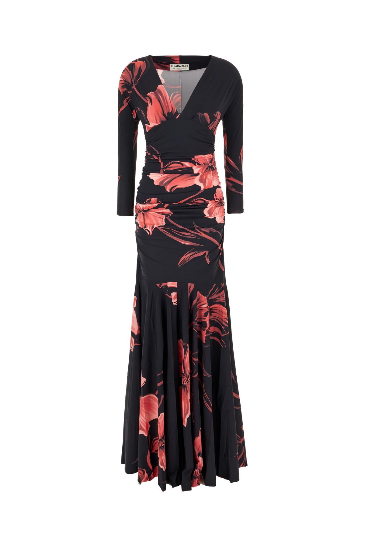 La Petit Robe Di Chiara Boni Printed Stretch Nylon Long Dress
