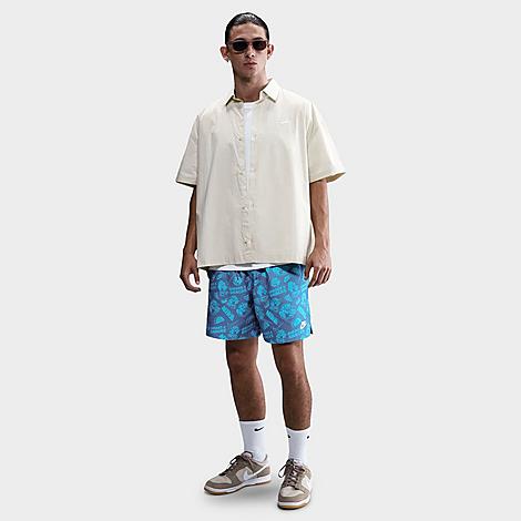Nike Men's Club Flow Sneaks Allover Print Shorts in Blue Beyond/Baltic Blue/White Size: Small