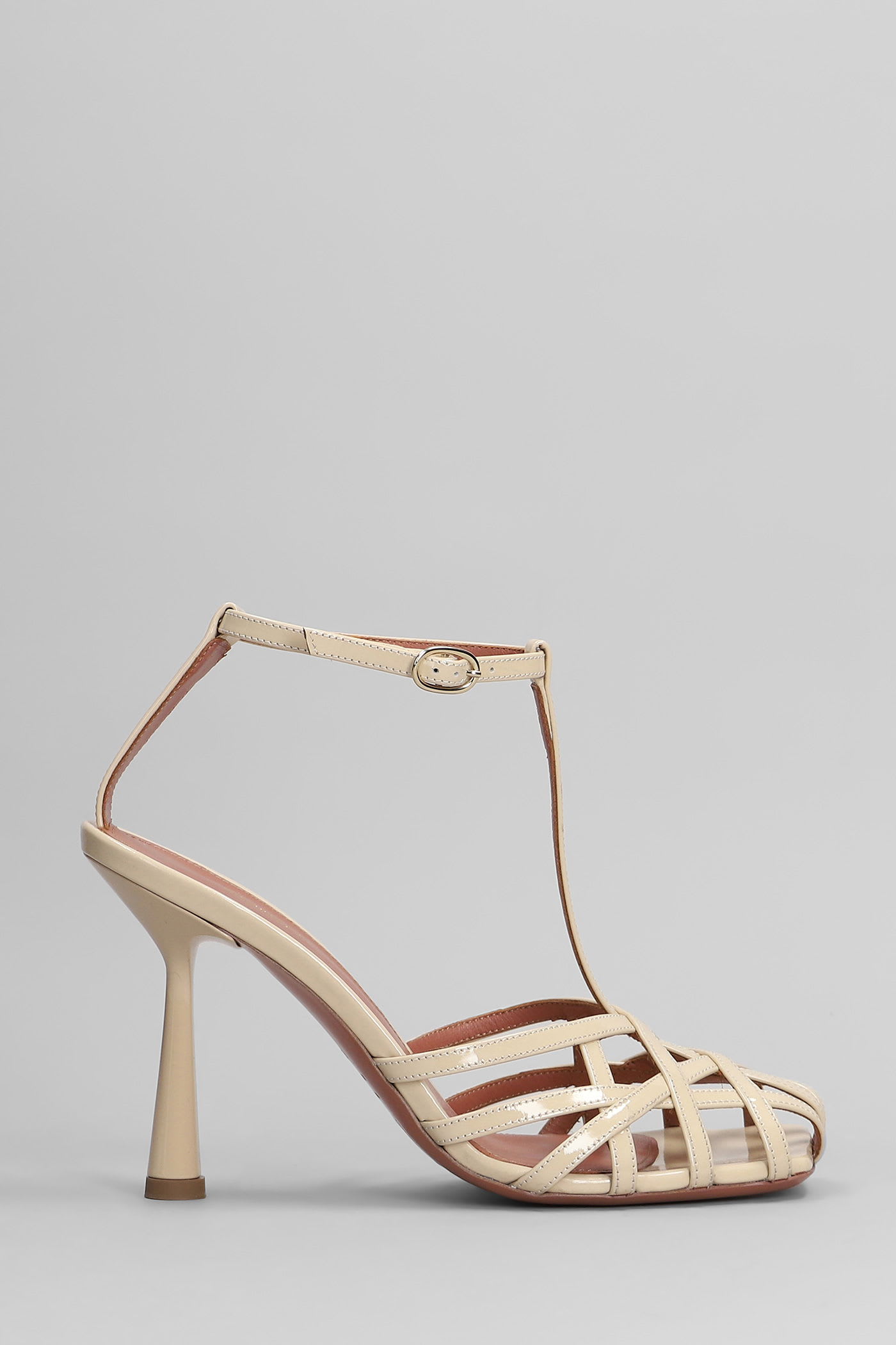Aldo Castagna Lidia Sandals In Powder Patent Leather