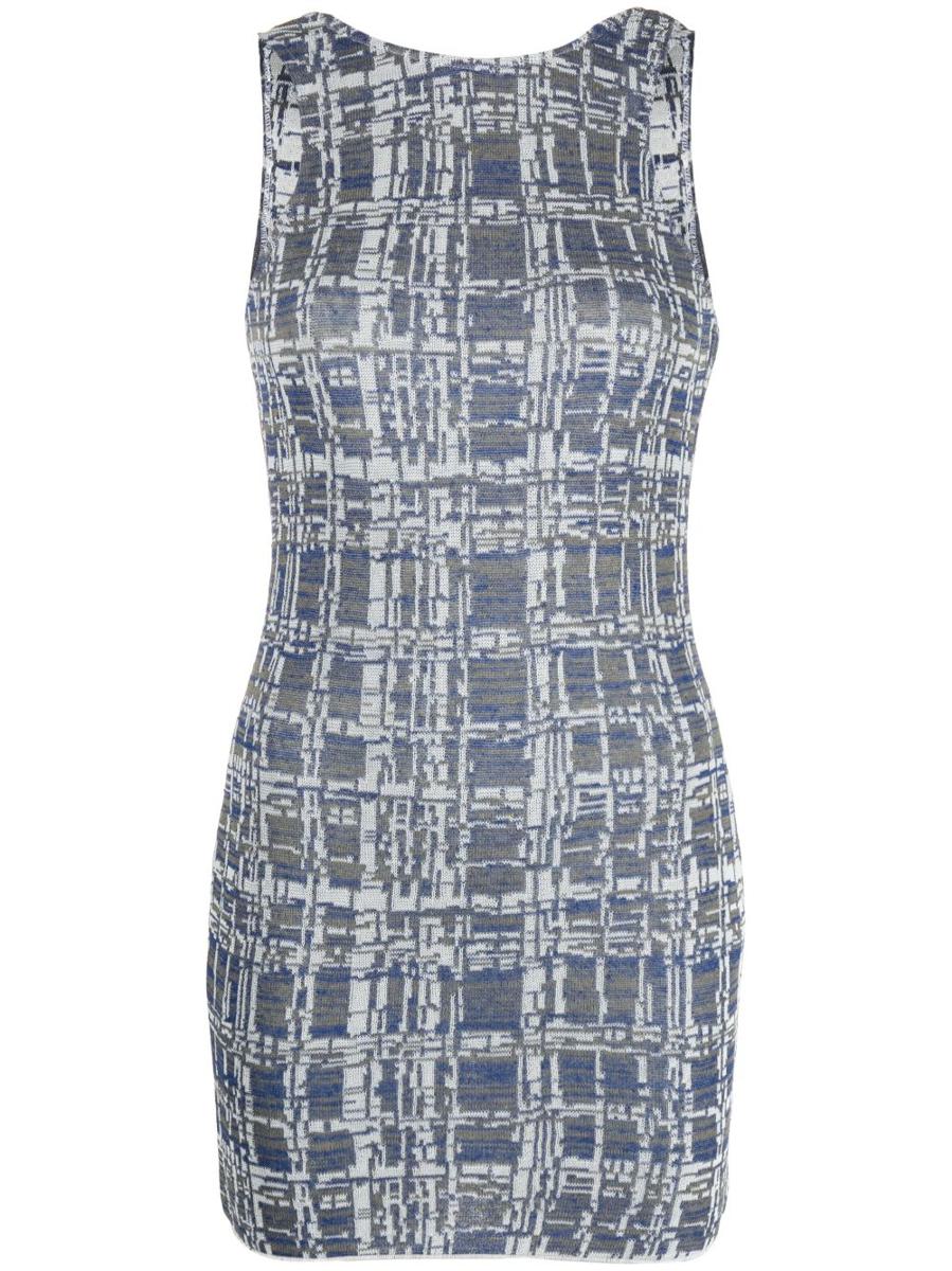 Vitelli Babele Jacquard Scoop Back Mini Dress Clothing