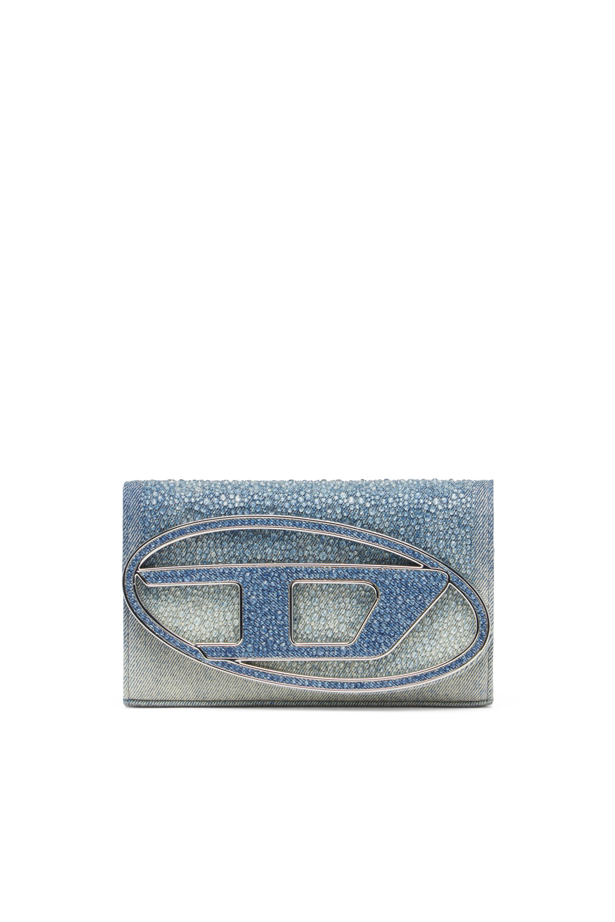 Diesel - Wallet purse in crystal denim - Wallets strap - Woman - Blue