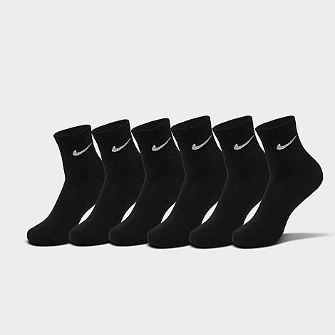 Nike Little Kids Dri-Fit Crew Socks (6-Pack) in Black Size: 5-7
