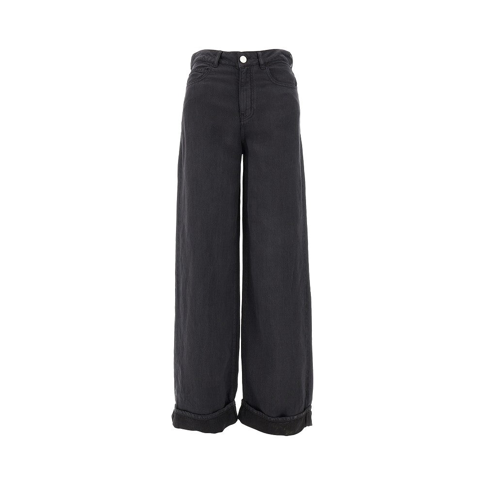 EMPORIO ARMANI 'J8B' 亚麻混纺女士裤