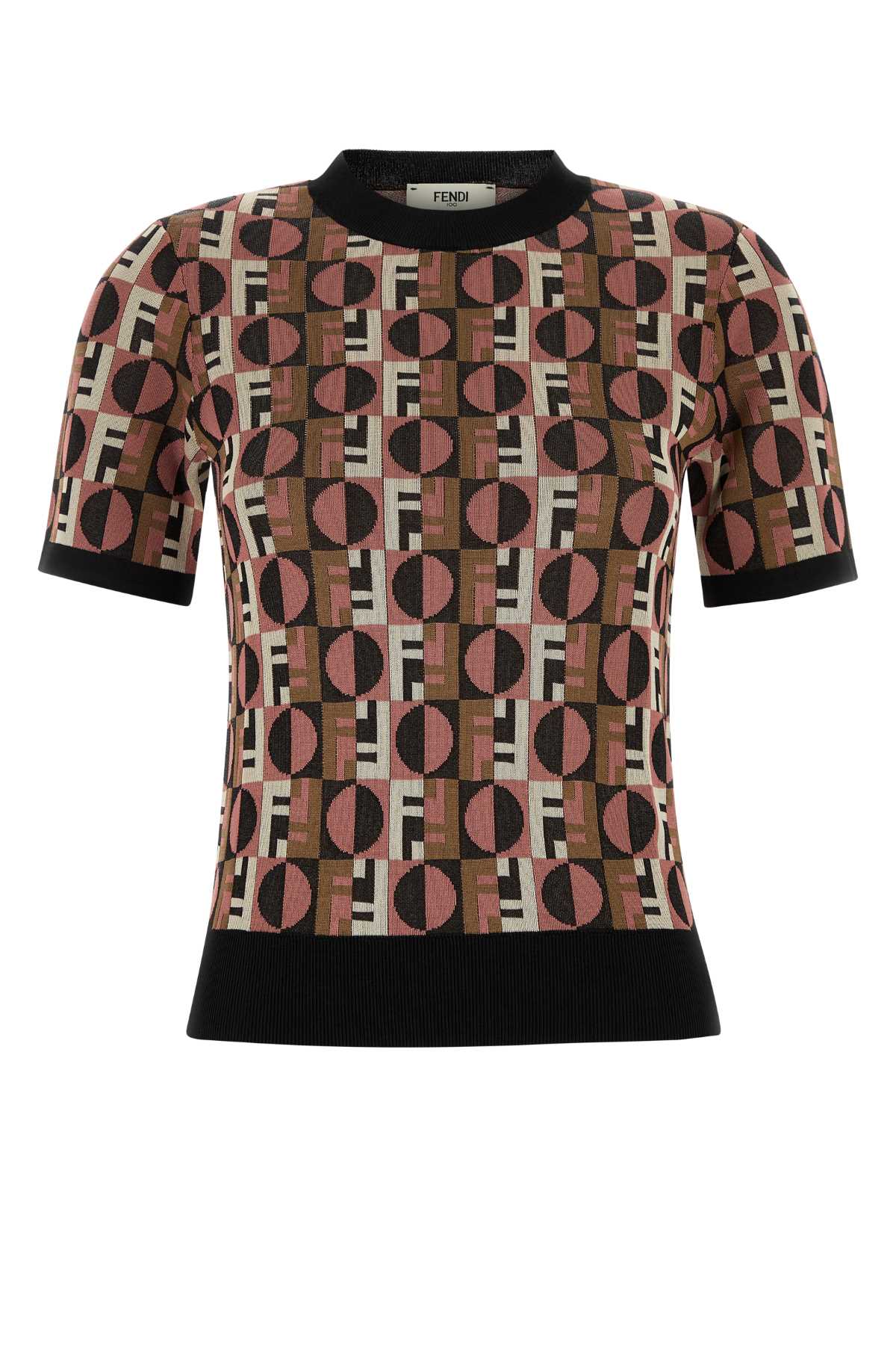 Fendi Embroidered Stretch Viscose Blend Sweater