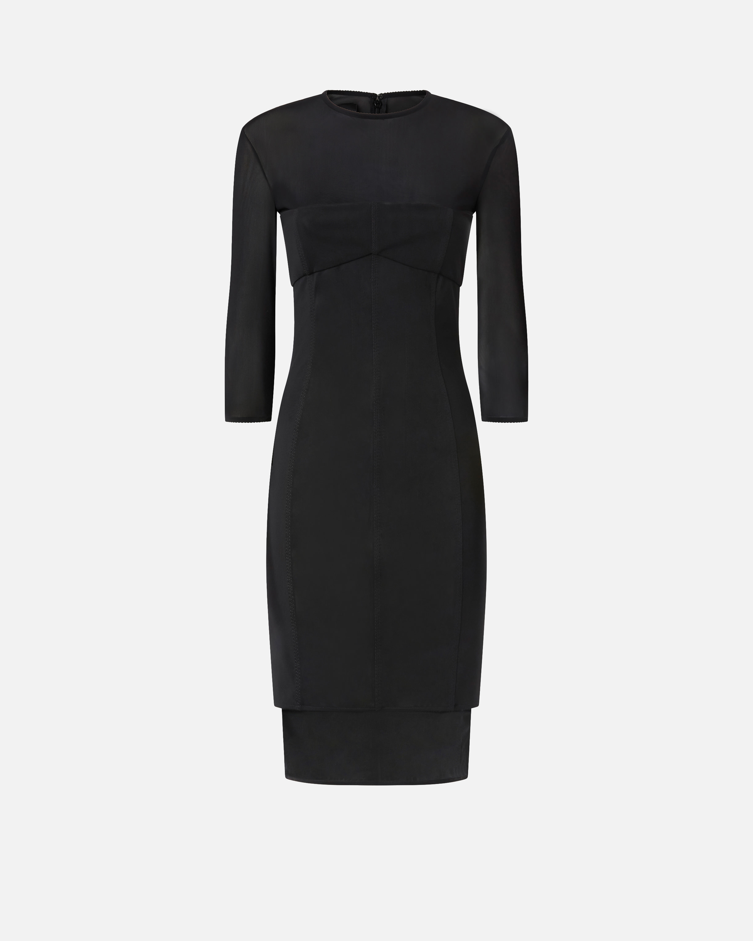 Pinko, Robe longueur genou avec détails transparents, Noir limousine, 36