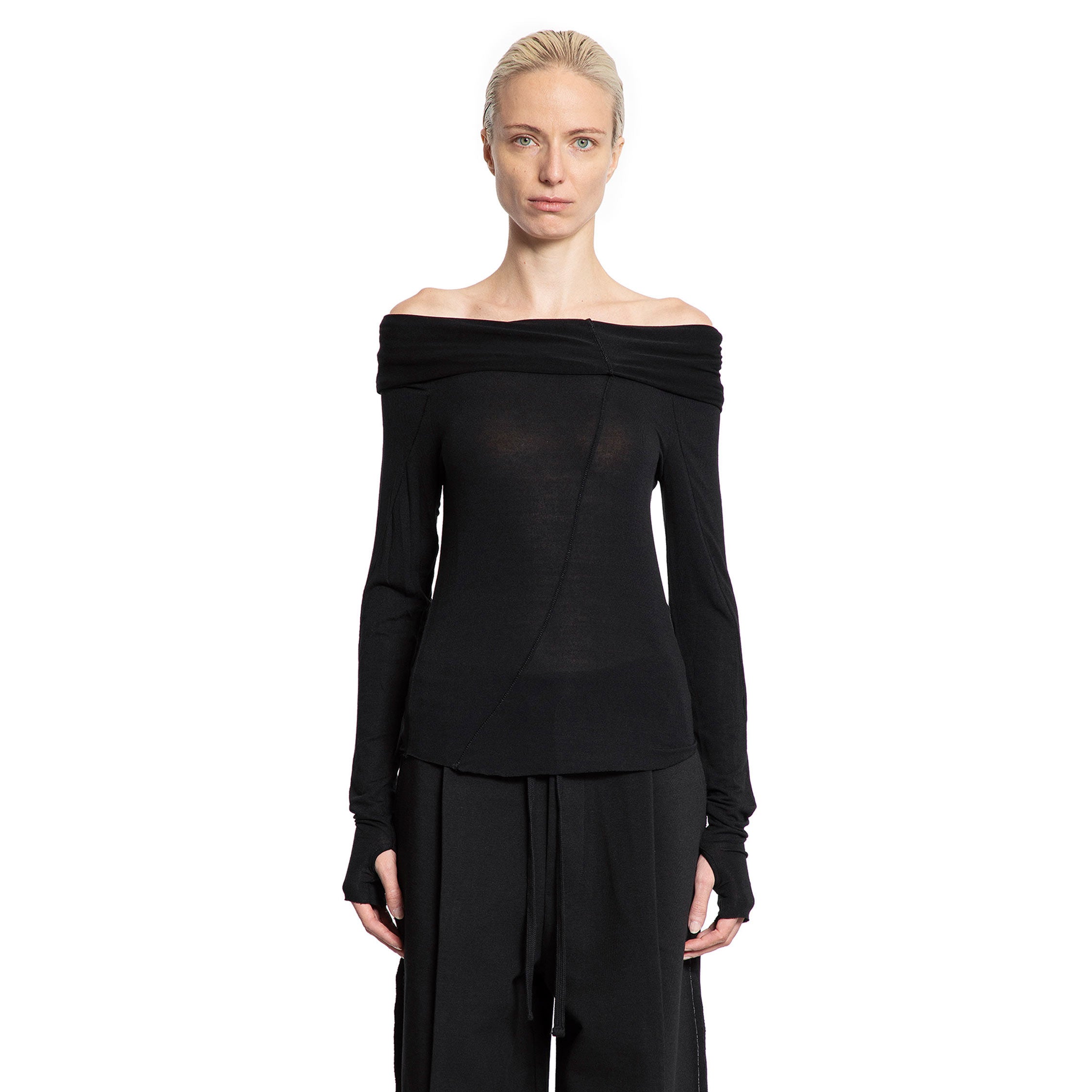 Off-Shoulder Top with Hand Gaiters
