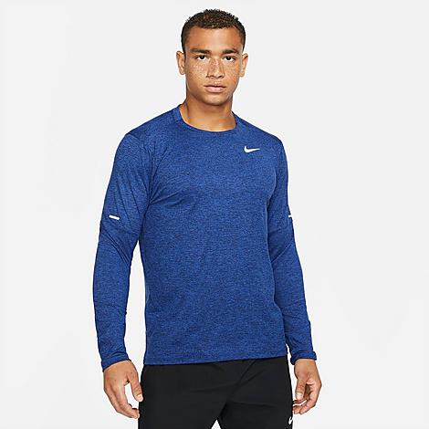 Nike Men's Dri-FIT Element Running Crew Top in Obsidian/Game Royal Size: Large