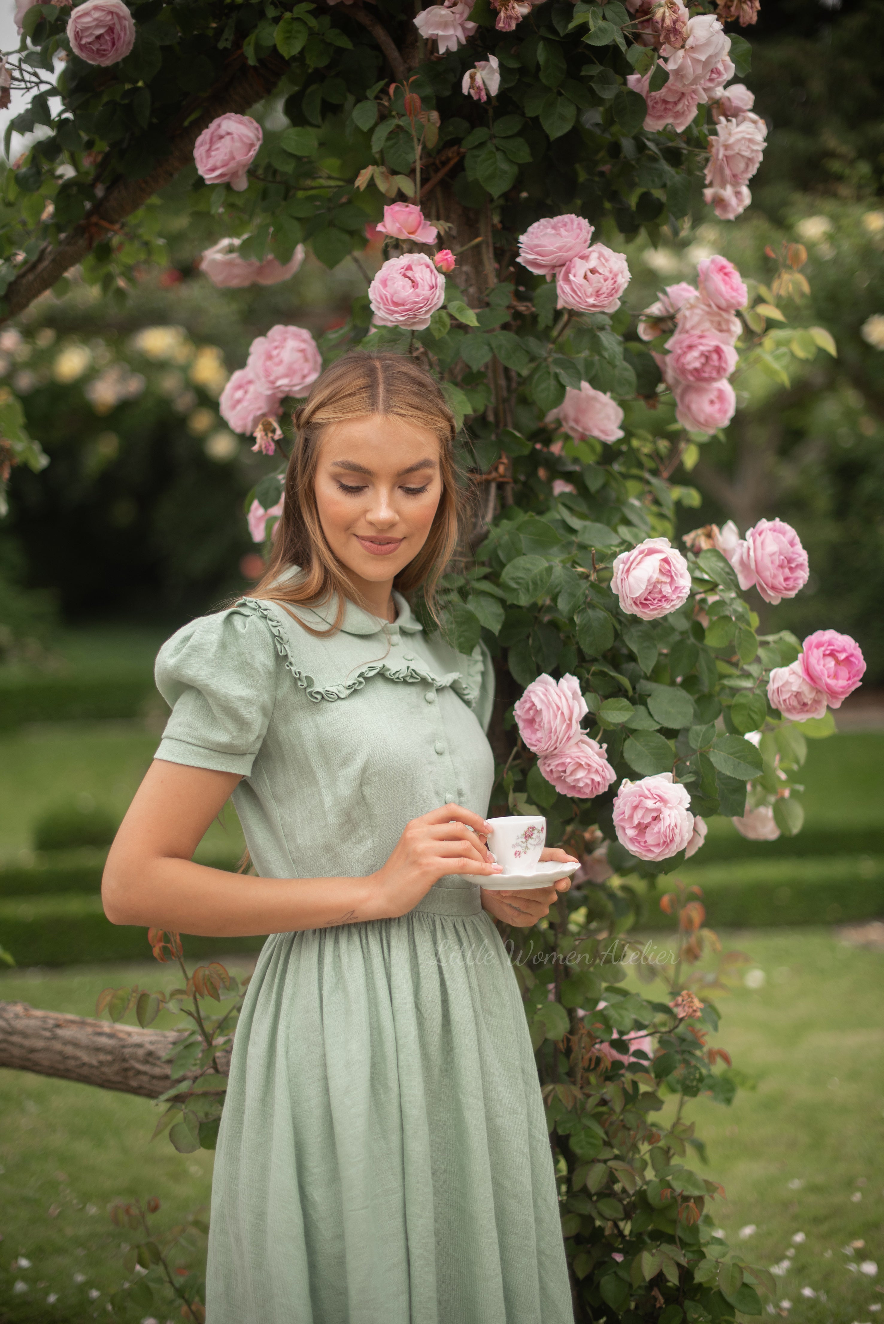 Amy Dress with short sleeves | Linen dress