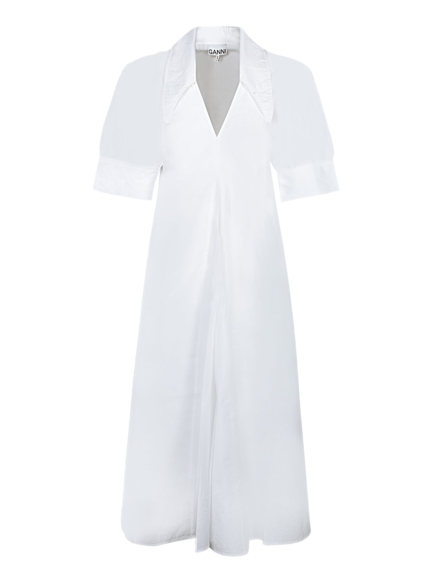 Ganni White Poplin Maxi Dress