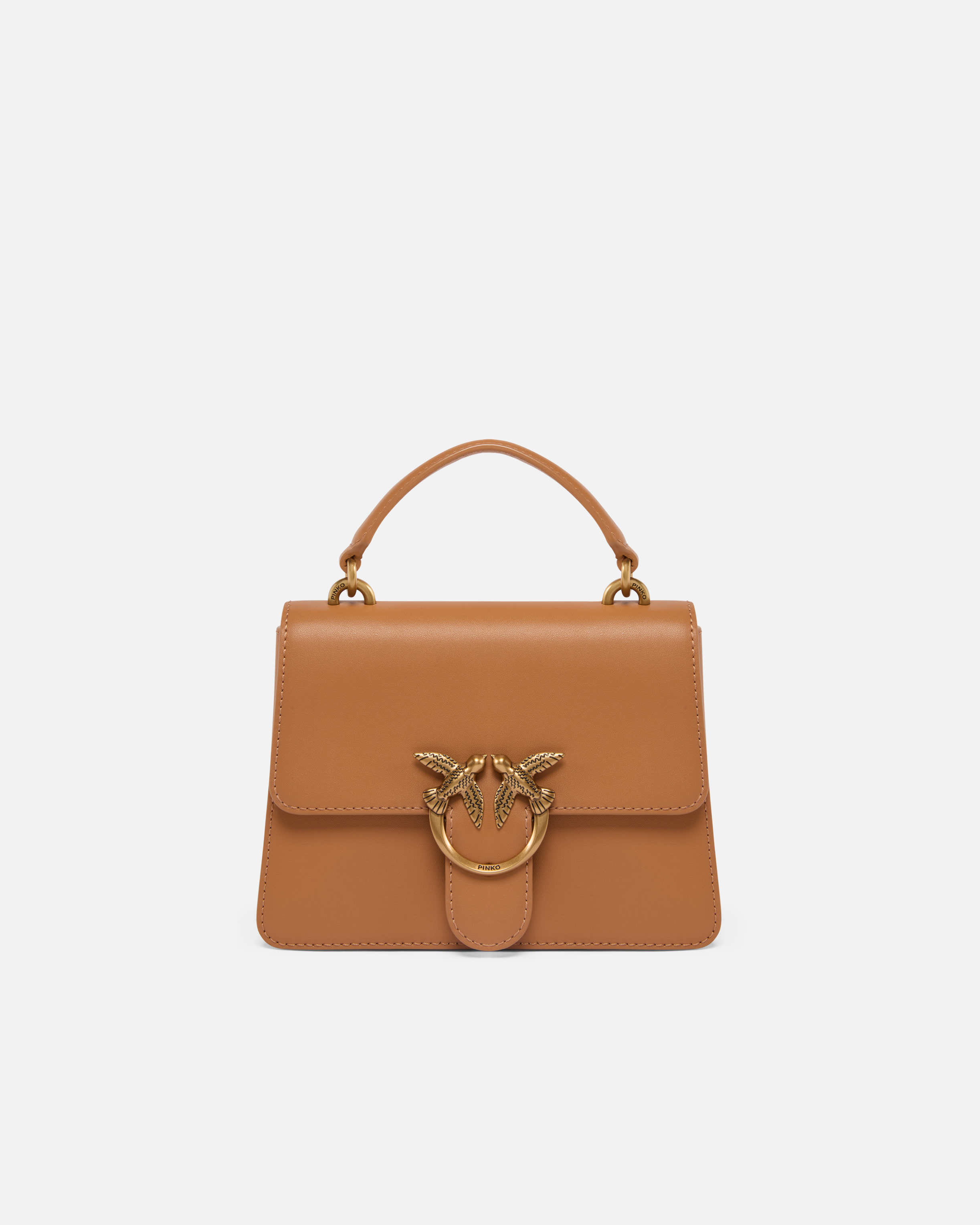 Pinko, Mini Love Bag One Light Simply à anse supérieure, Nougat-or antique, U