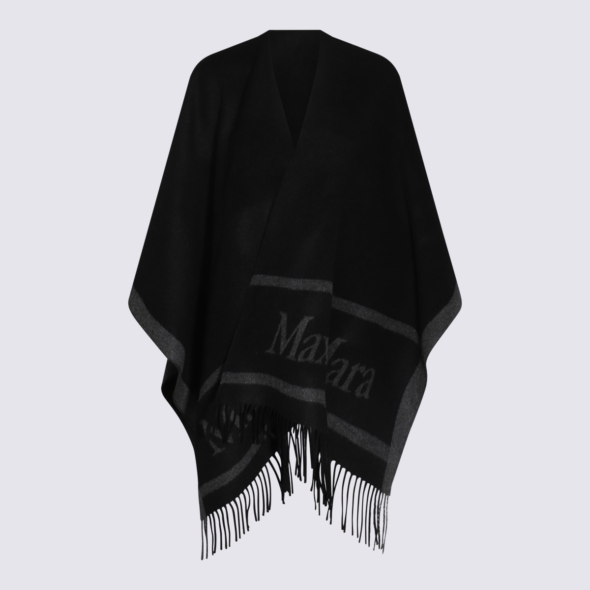 Max Mara Black Ilde Wool Scarves