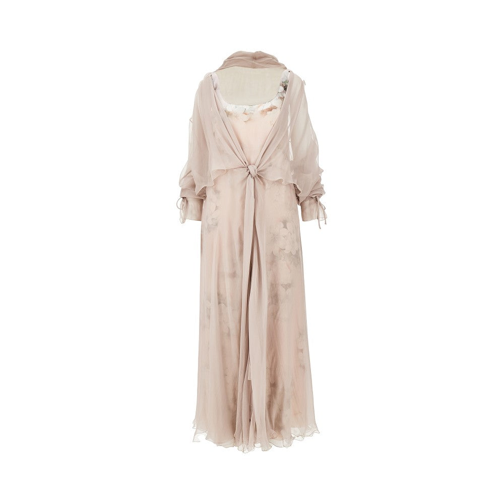 ALBERTA FERRETTI Floral print chiffon midi dress Woman