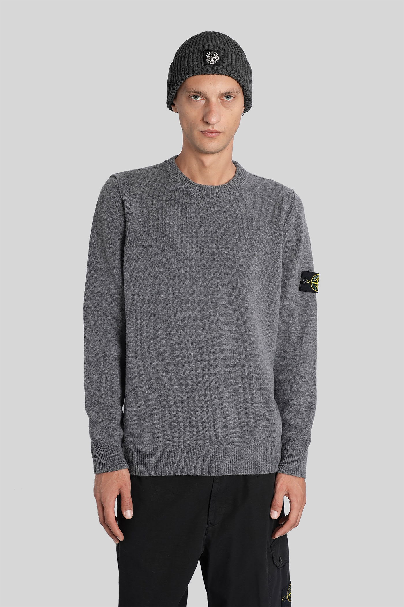 Stone Island Knitwear In Grey Wool