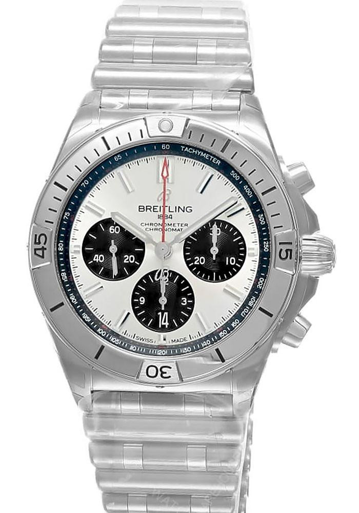 BREITLING Chronomat B01 SS 42MM Silver Dial Men's Watch AB0134101G1A1