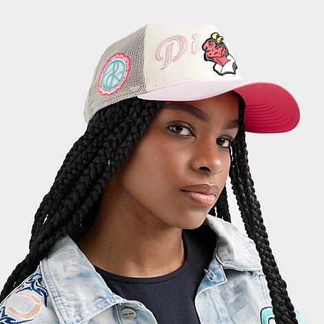 New Era Diablos Mexican League 9FORTY A-Frame Trucker Hat in White/Pink/Red