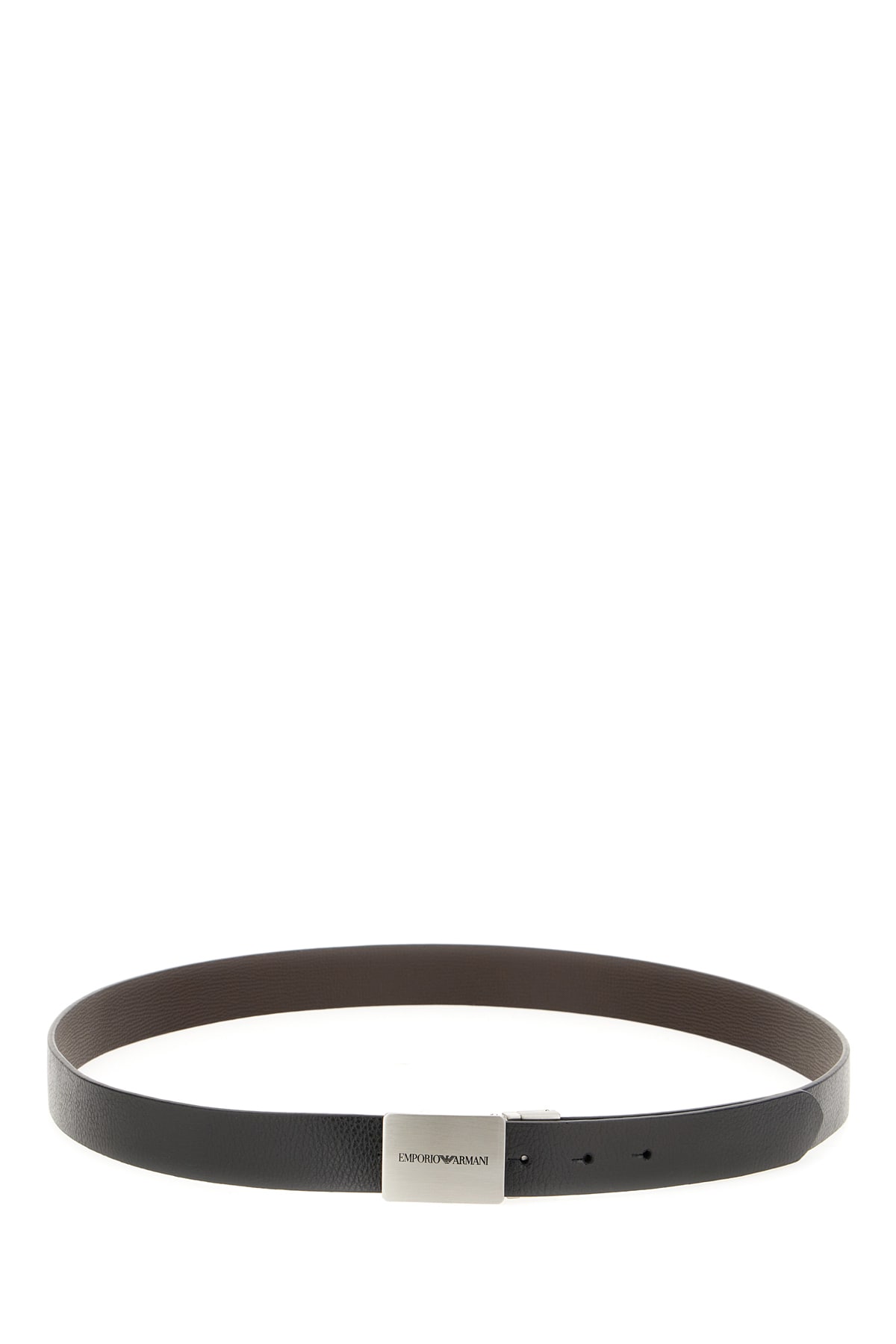 Emporio Armani Black Leather Reversible Belt
