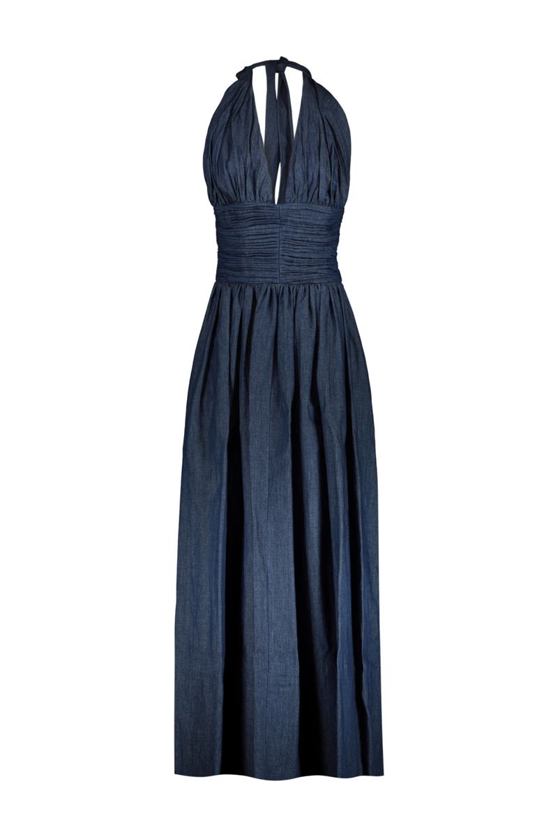 Rochas Maxi Dress In Japanese Chambray Clothing