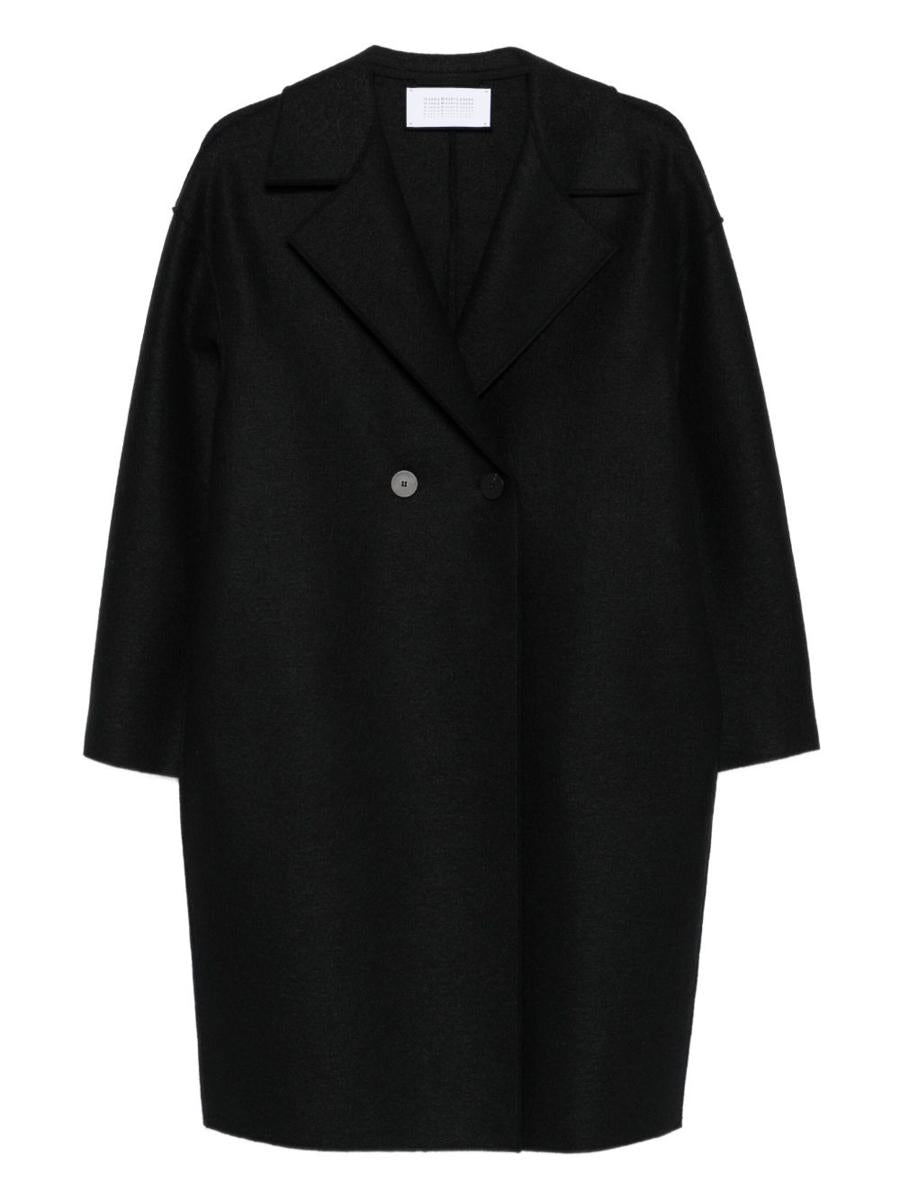 Harris Wharf London Black Wool Double-Breasted Coat