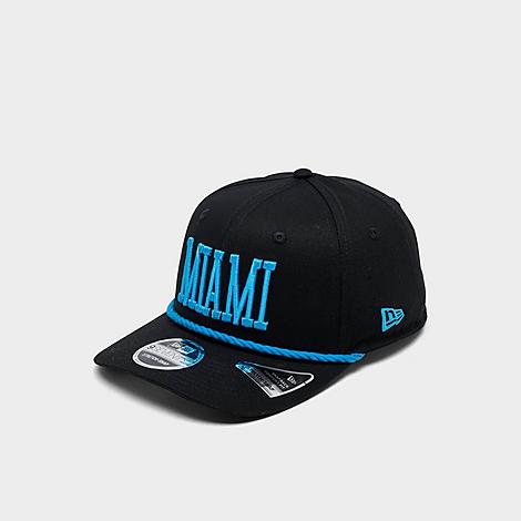 New Era Miami Marlins MLB 9SEVENTY Stretch-Snap Snapback Hat in Black