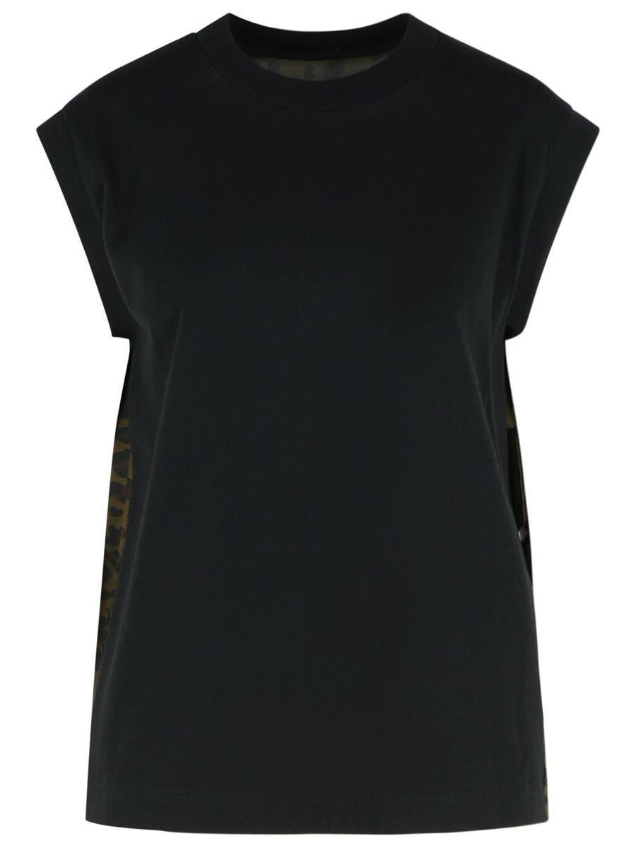 Sacai Black Cotton Tank Top