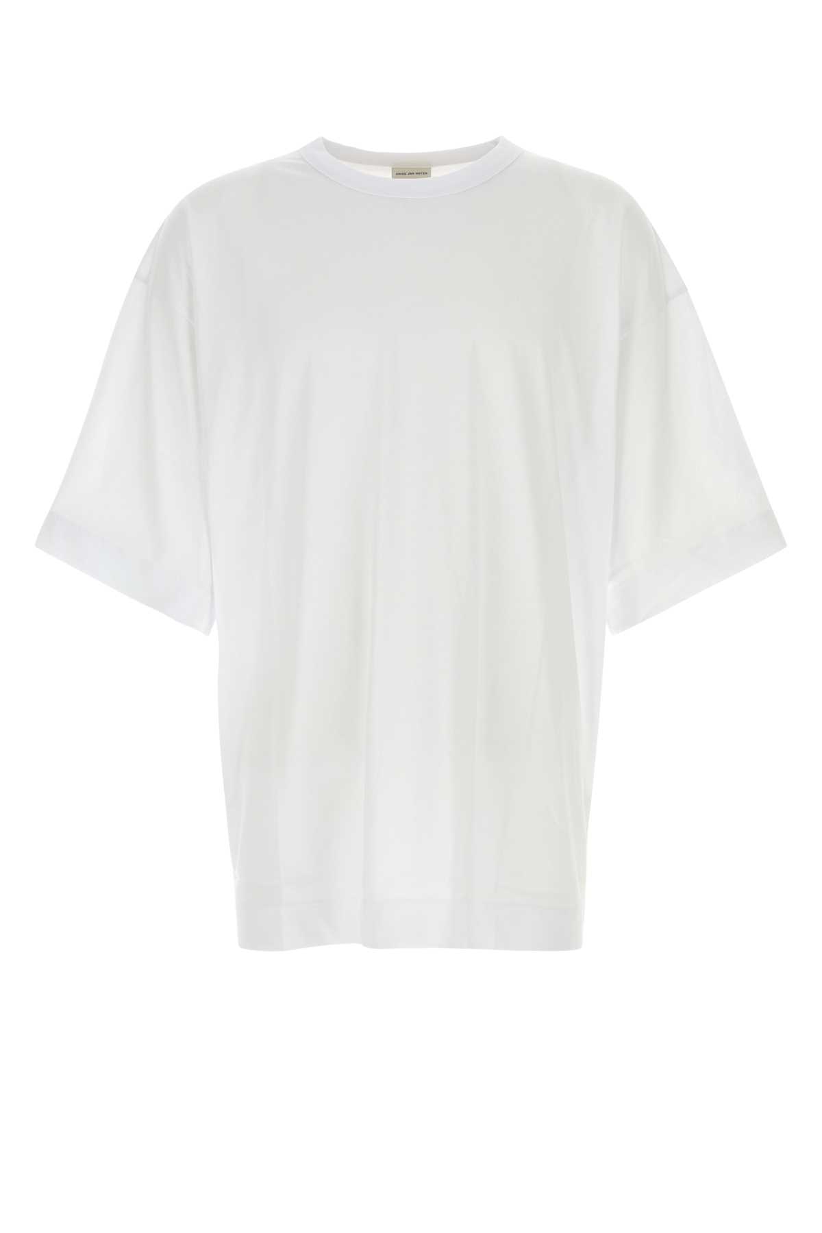 Dries Van Noten White Cotton Hein Oversize T-shirt