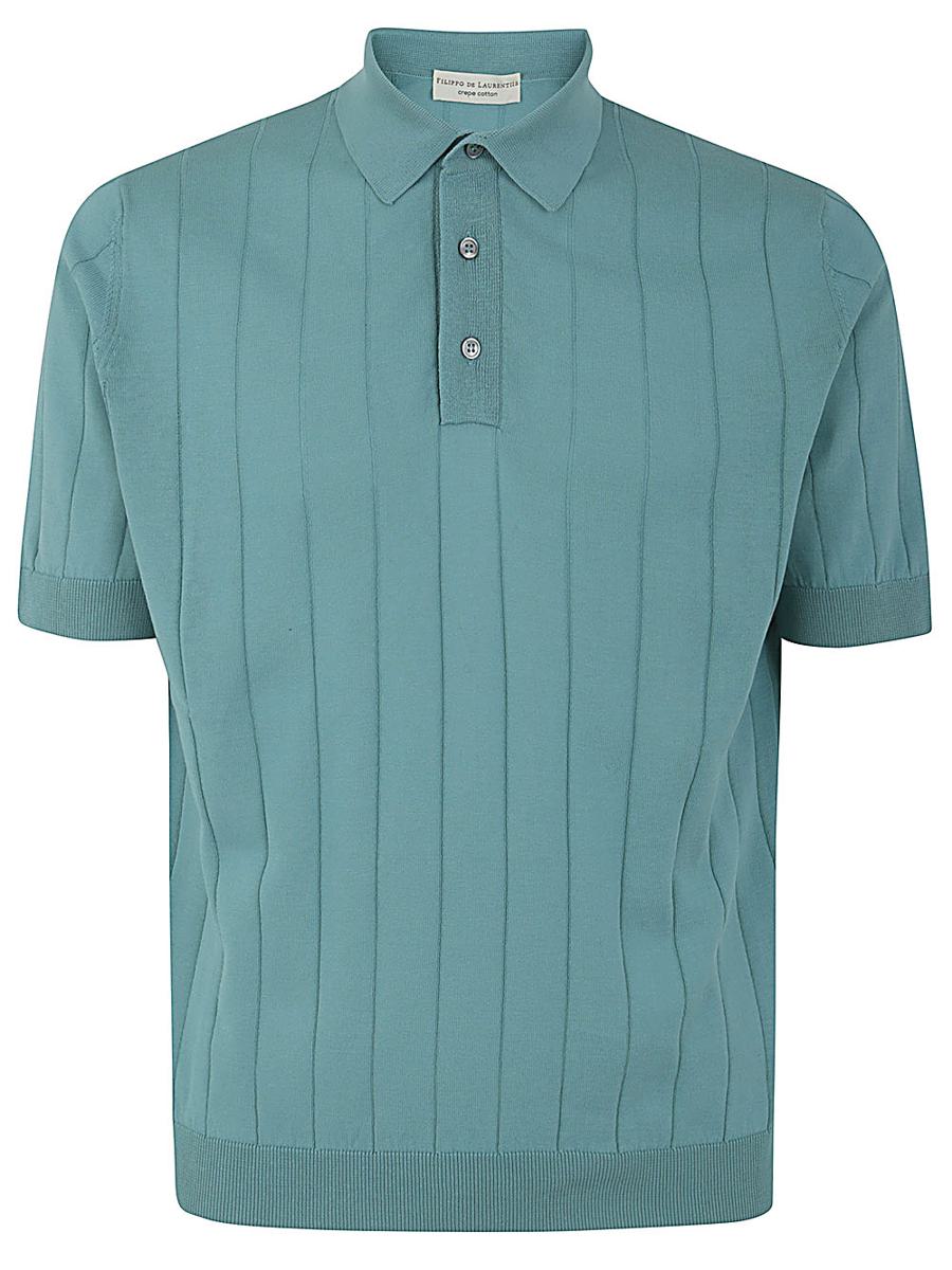Filippo De Laurentiis Short Sleeves Ribbed Polo Clothing
