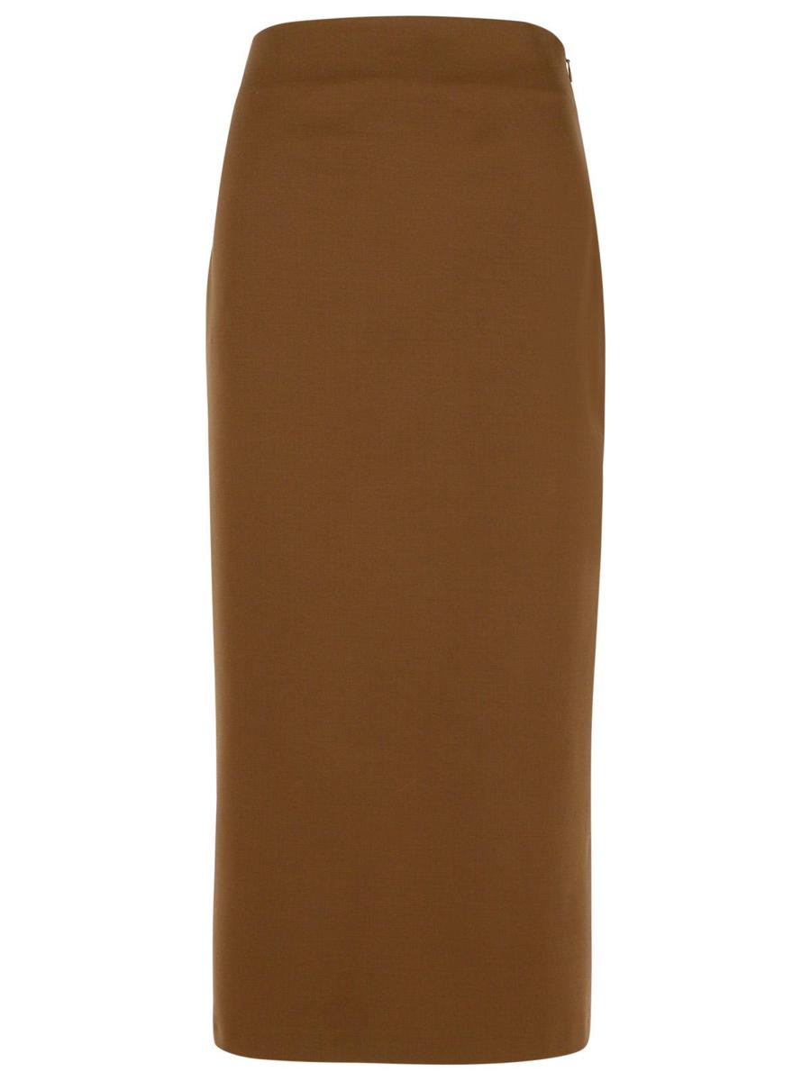Loulou Studio 'Samos' Brown Virgin Wool Skirt