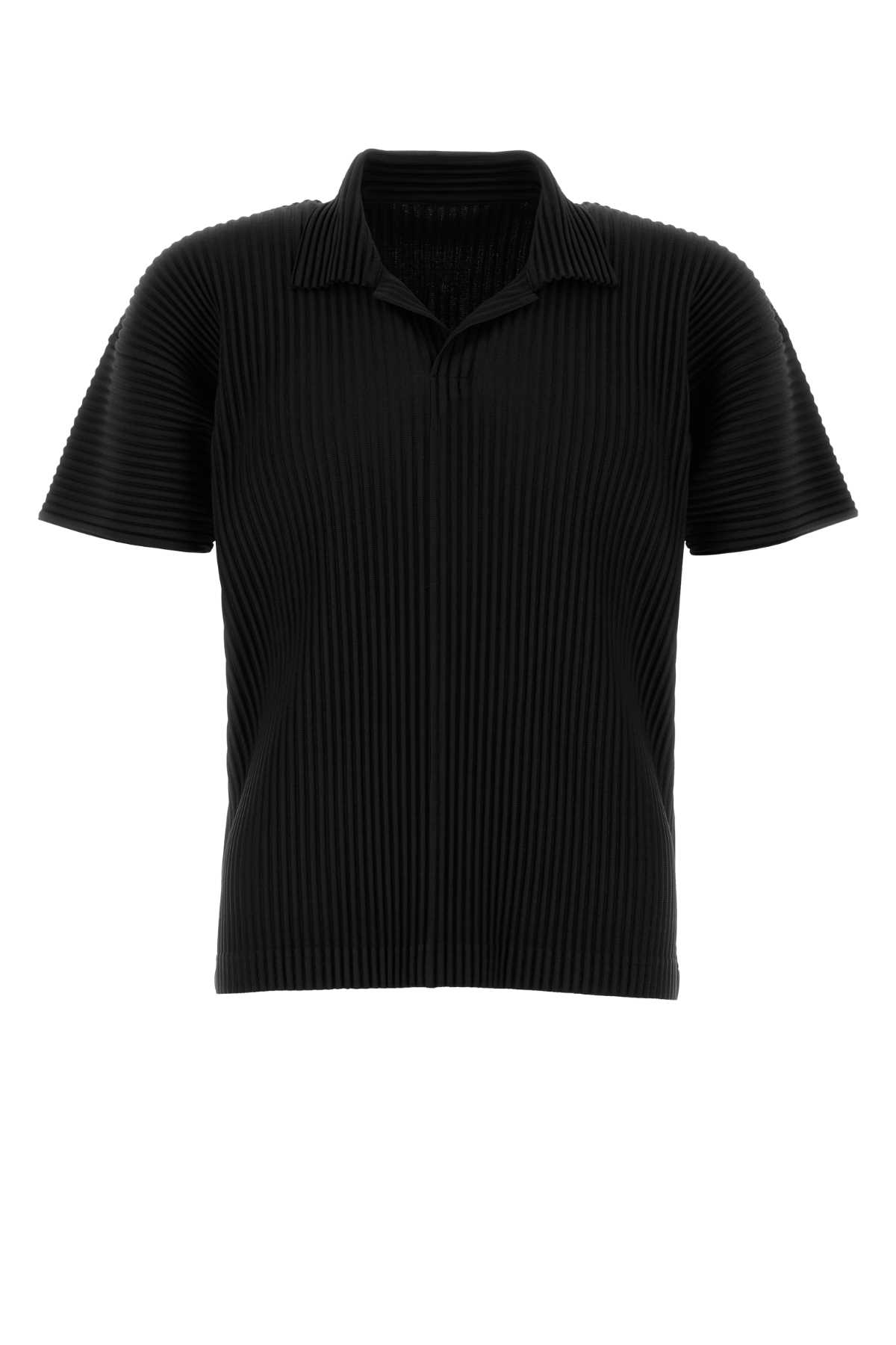 Homme Plissé Issey Miyake Black Polyester Polo Shirt