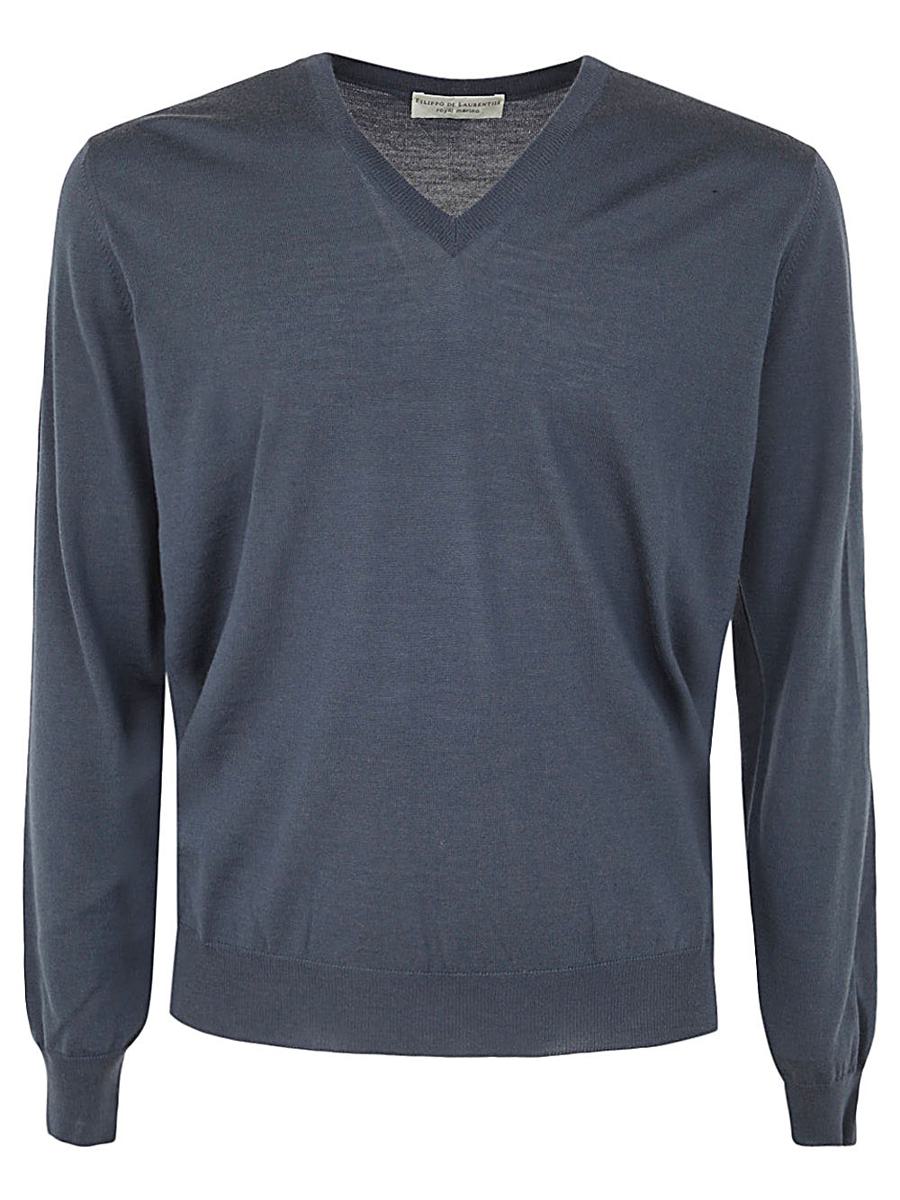 Filippo De Laurentiis Royal Merino Long Sleeves V Neck Sweater Clothing